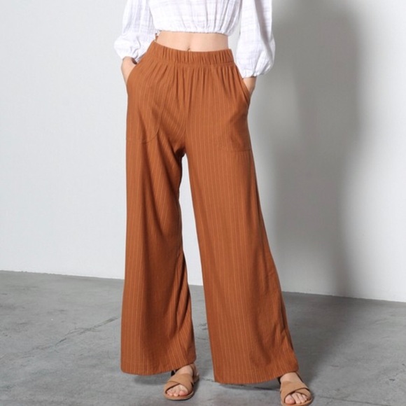 ✨SOLD✨ Oasis Wide Leg High Waist Pants in Copper - Picture 3 of 6